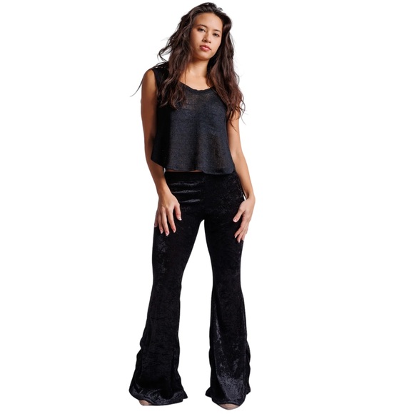 Kucoon Designs Black Velvet Flair Pants - Picture 15 of 15